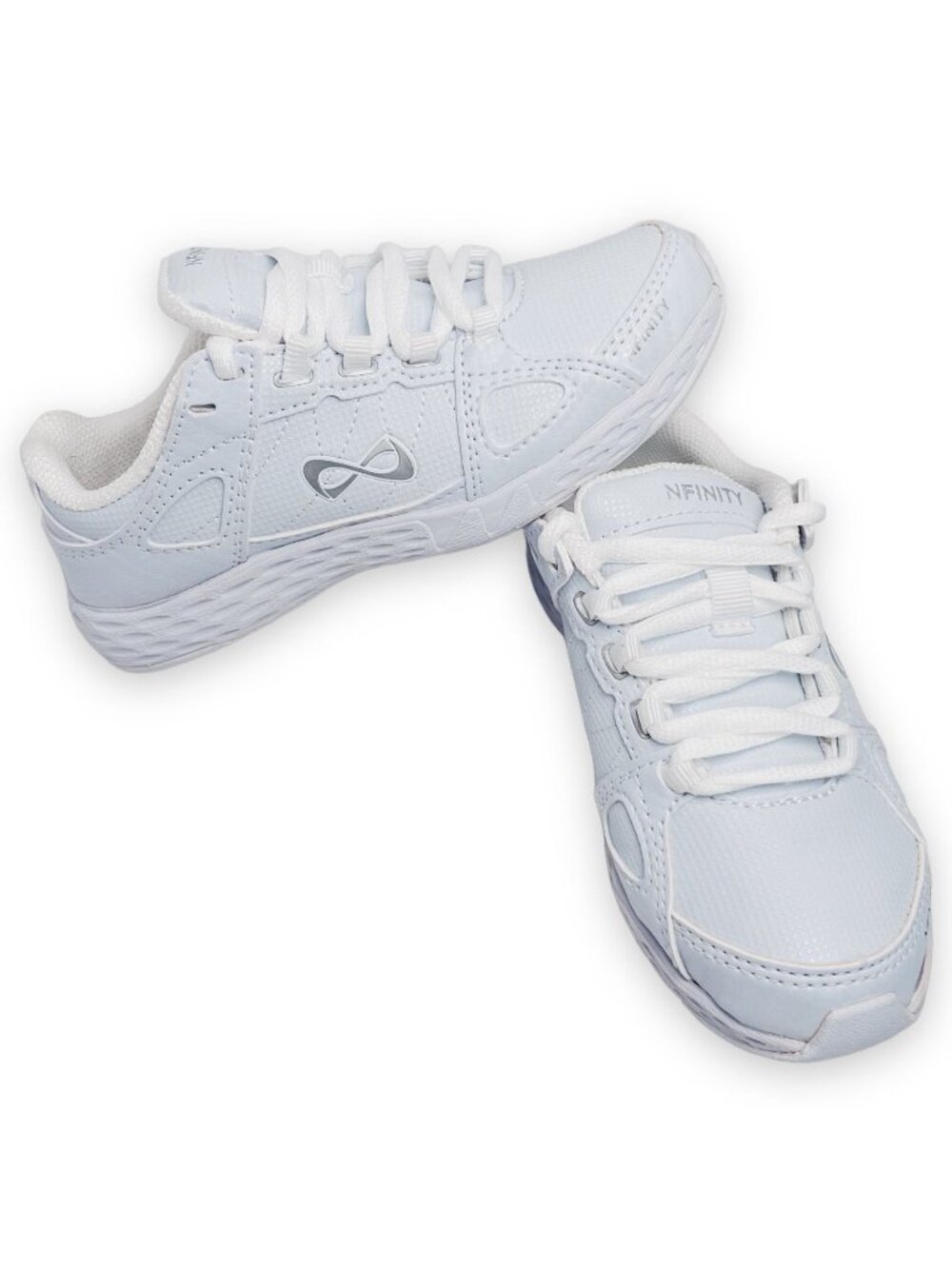 NEW NWOB NFINITY Rival White NF-1013-000 Lace Up Cheer Shoes Y12 Girls Size 12